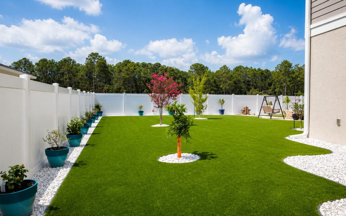 Titusville Backyard Makeover — Rhino Grass artificial turf project