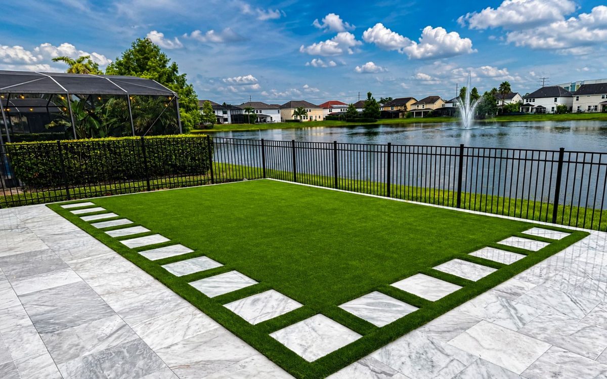 Lake Nona Lakefront Turf Patio — Rhino Grass artificial turf project